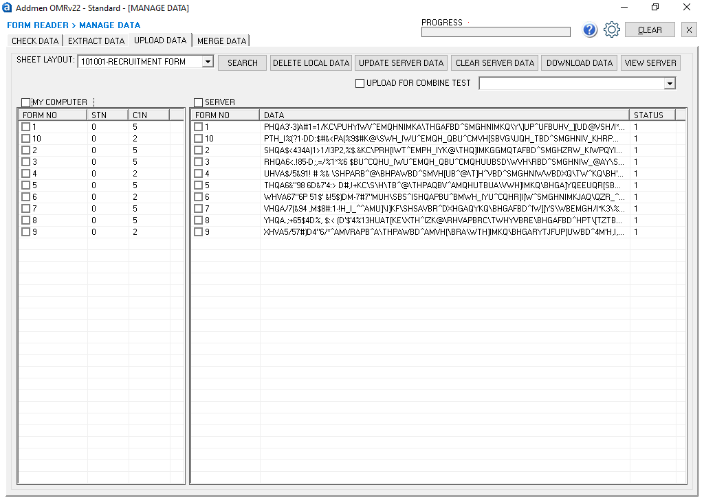 Various controls for Managing Data Upload Process, Data is Encrypted before upload